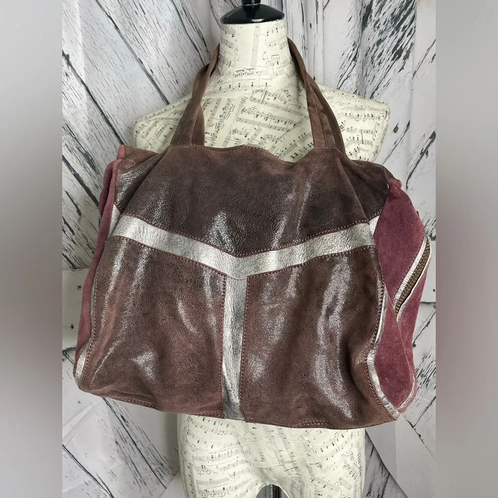 Botkier Satchel Handbag Suede & Metallic
